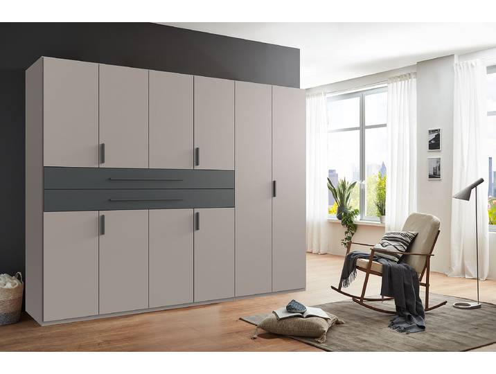 Drehtürenschrank Digit Typ B 270cm Grau/Beige/Saharagrau/Graphit ohne Spiegeltür/-en