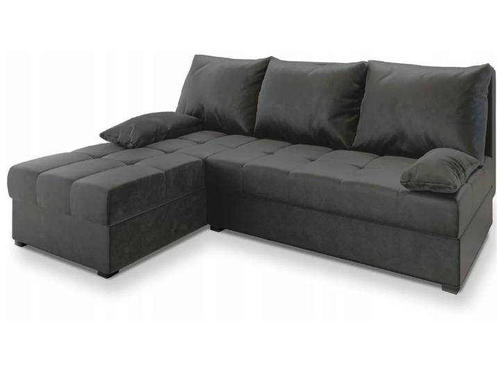 Sonderangebot Dunkelgraues ausziehbares Ecksofa ZENA, beidseitig verwendbar, II. Wahl