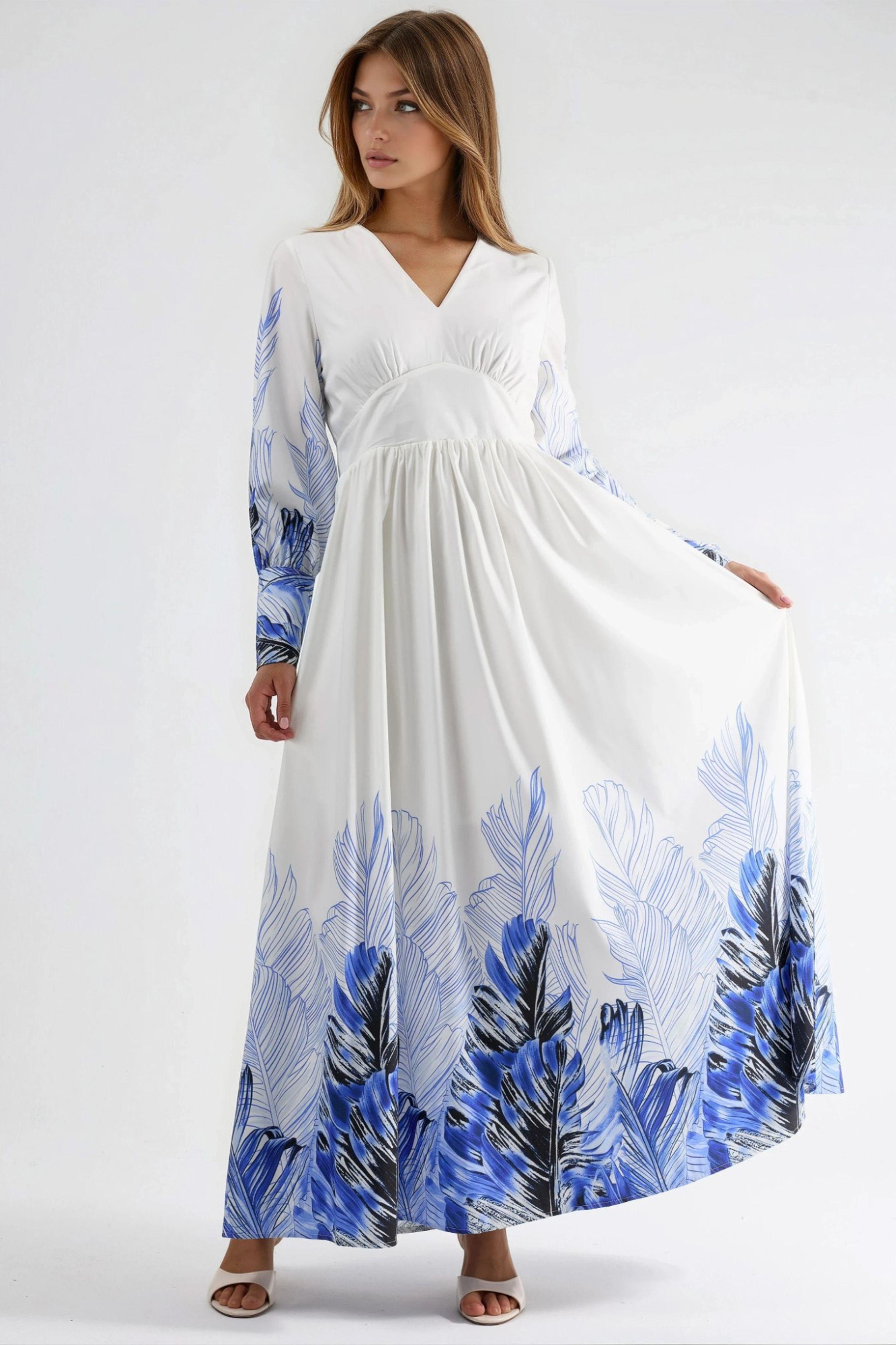 Tropische Bloemenprint Maxi Jurk
