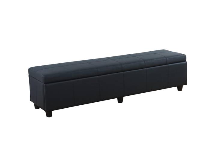 Jamb Sitzbank MIT Aufbewahrung XXL Schwarz, Anthrazit, Textil, 180x45x45 cm, Esszimmer, Bank, Sitzbänke