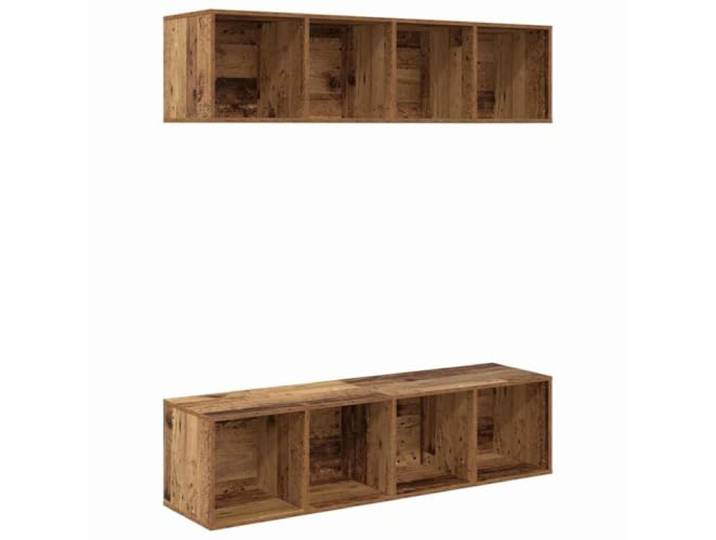 hliofuir 2er Set TV-Schrank Wandmontage Altholz Holzwerkstoff 142,5 cm Platzsparendes Wandschrank-Duo im rustikalen Holzdesign für Ihr Wohnzimmer, schafft Ordnung und stilvollen Stauraum.