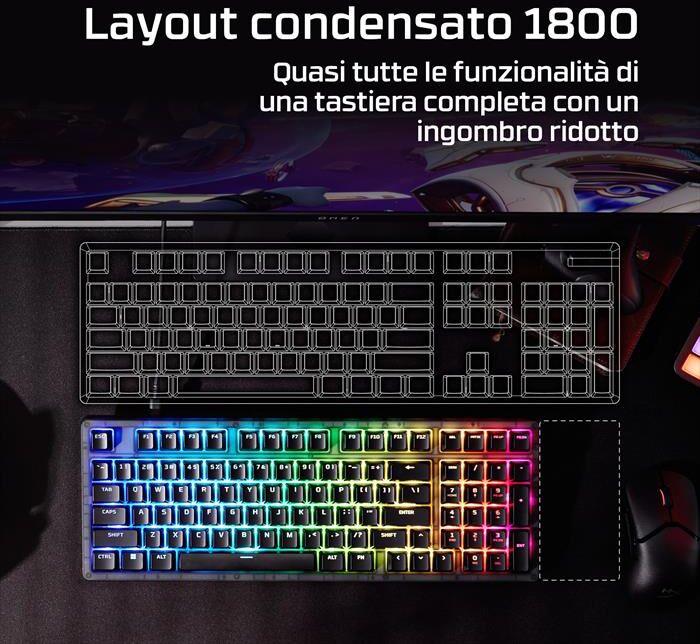 HYPERX Tastiera Gaming Origins 2 1800-nero