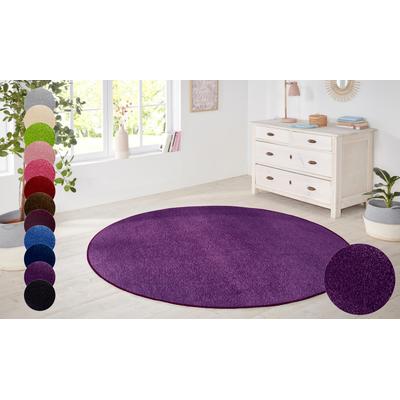 Teppich HANSE HOME "Shashi" Gr. 10, lila, H:8,5mm Ø:200cm, Kunstfaser, Teppiche, Teppich, Kurzflor, Unifarben, Teppich, Weich, Esszimmer, Kinderzimmer, Flur
