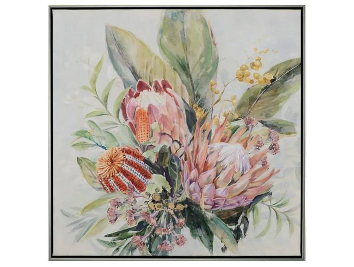 Bild mit Rahmen Rosafarbene Protea-Blüten image LAND