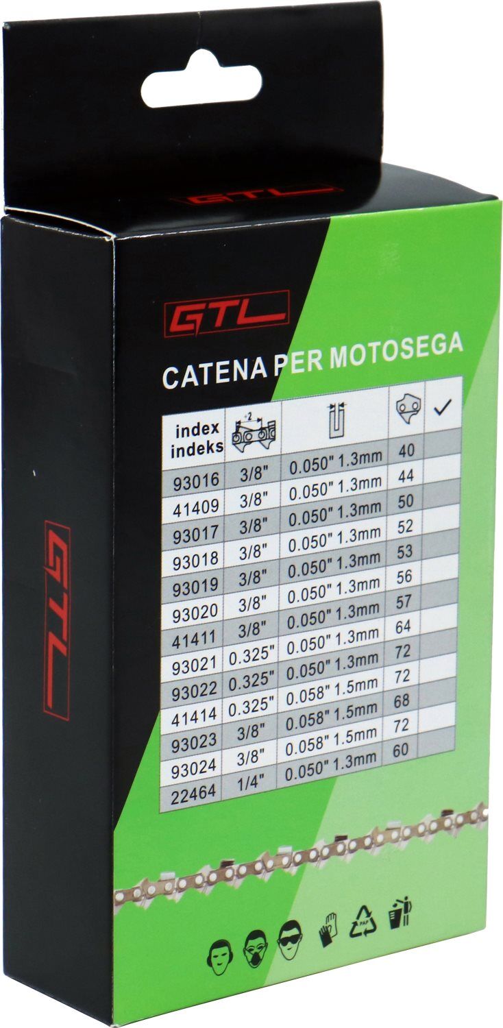 gtl 3/8_52 Catena Motosega Passo 3/8 Spessore 1.3 Mm Maglie 52