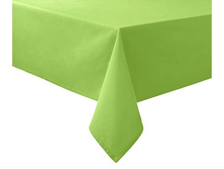 REDBEST Tischdecke, Tischwäsche Uni Seattle, 100% Baumwolle apfelgrün Größe 130x200 cm - Robustes, glattes Gewebe, mit hochwertigem Kuvertsaum
