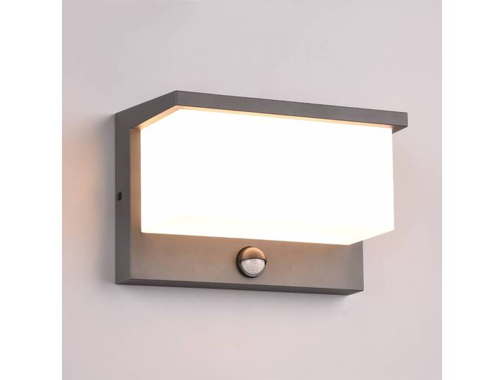 Trio Lighting Außenwandleuchte mit Bewegungsmelder Nestos, schwarz, Aluminium, Modern