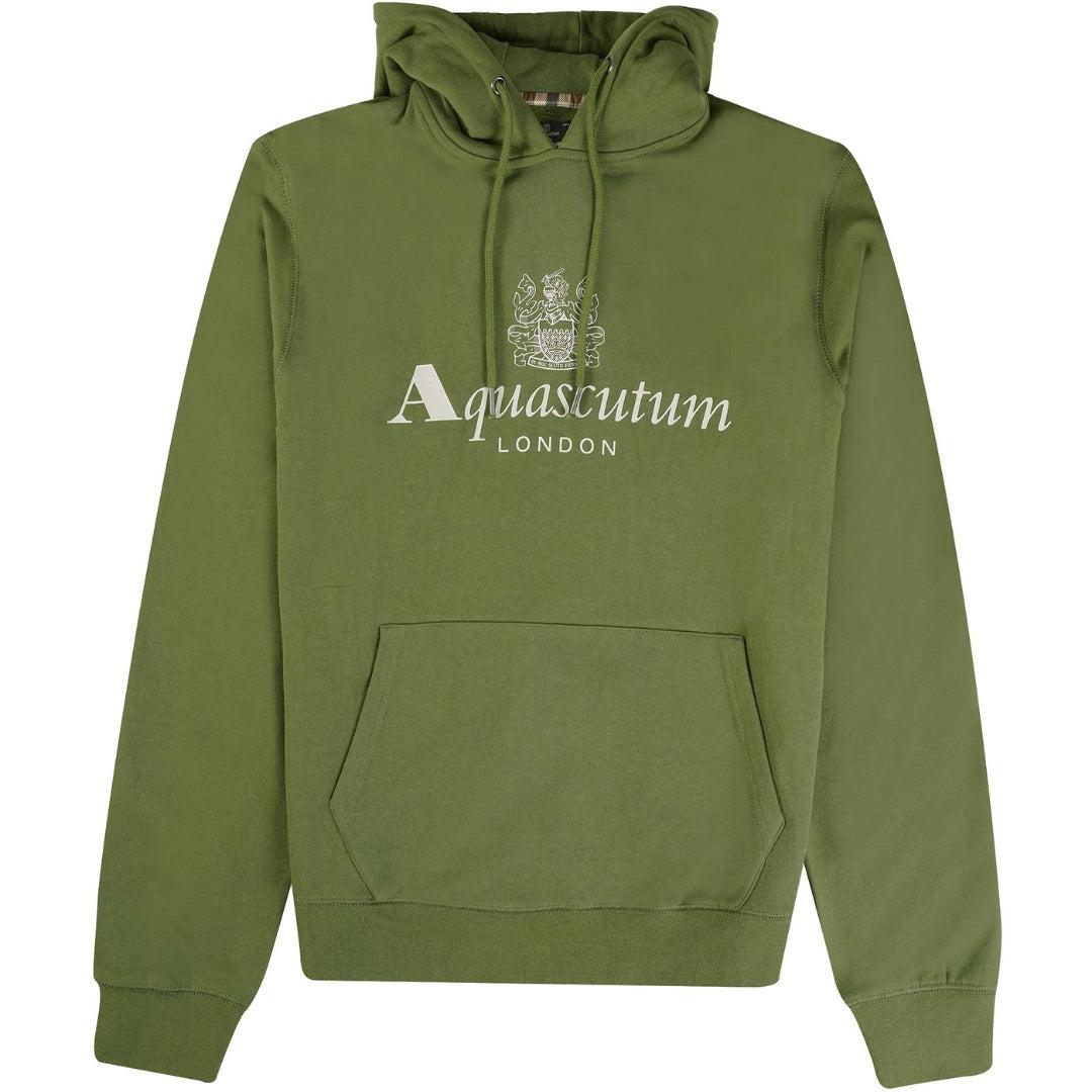 Aquascutum Active - Grüner Kapuzenpullover mit großem Logo