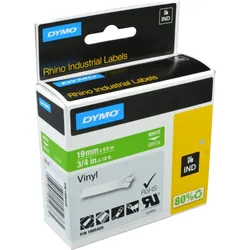 Dymo Label Band IND 1805420 weiß auf grün 19mm x 5,5m Vinyl