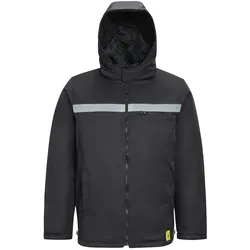 SAFEGUARD ESD-Winterjacke mit Kapuze, leicht, schwarz, 5XL