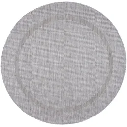 TEPPICH Outdoor ALSTER in Silber, einfarbig, Ø 160 cm