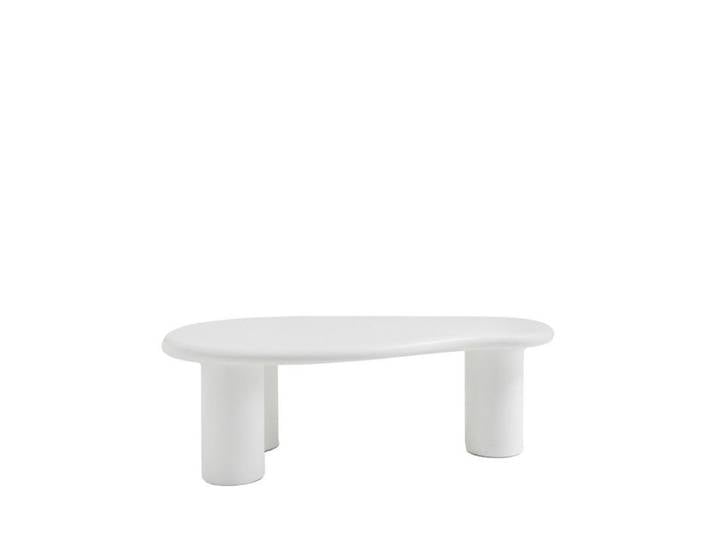 Luna - Table basse organique en fibre de ciment L120cm - Blanc