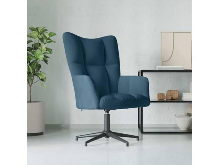 WHOPBXGAD Samt 360 Grad Drehbar Modern Blau Relaxsessel Blau Samt, 360 Grad drehbar, moderner Polstersessel mit Samtbezug, bequem und stabil für Wohnzimmer,