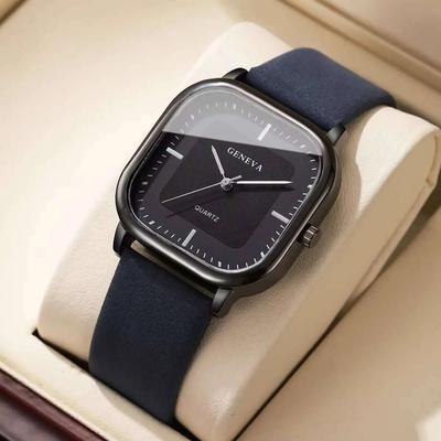 Uplifted Goods Minimalist Mens Quartz Wristwatch blue Black