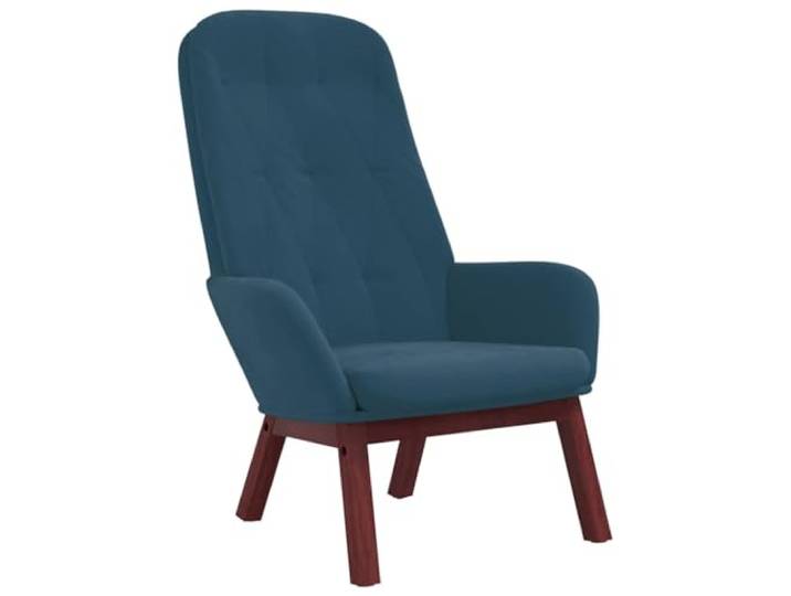 NLQMSU Relaxsessel, Veloursblau Weicher Samt, Rahmen aus Holz und Metall, elegantes Design, dekorative Rückenlehne, Wohnzimmer, Esszimmer