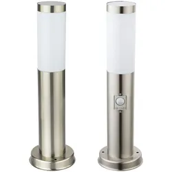 2er Außen Lampen Steh Beleuchtung Edelstahl Bewegungsmelder Garten Stand Leuchten IP44