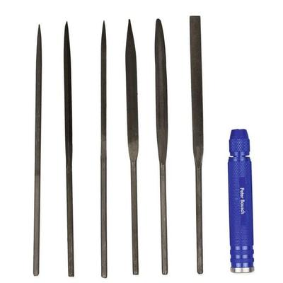 PEBARO M59 - Nagelfeilen-Set mit Alu-Handhalter, 7-teilig, Feilenset für weiche Materialien