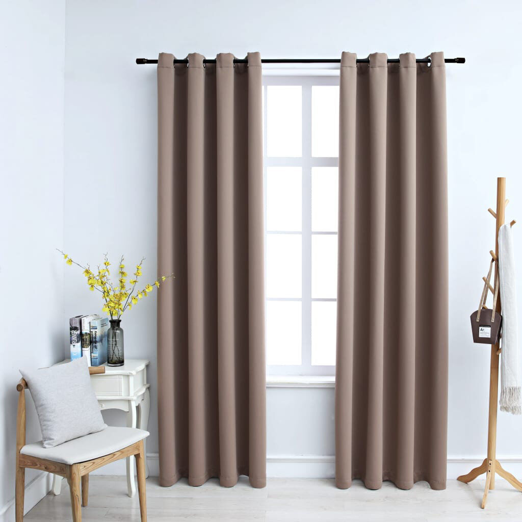 Ebern Designs Korkmaz Blackout Curtain Taupe Width 140 x Drop 245cm