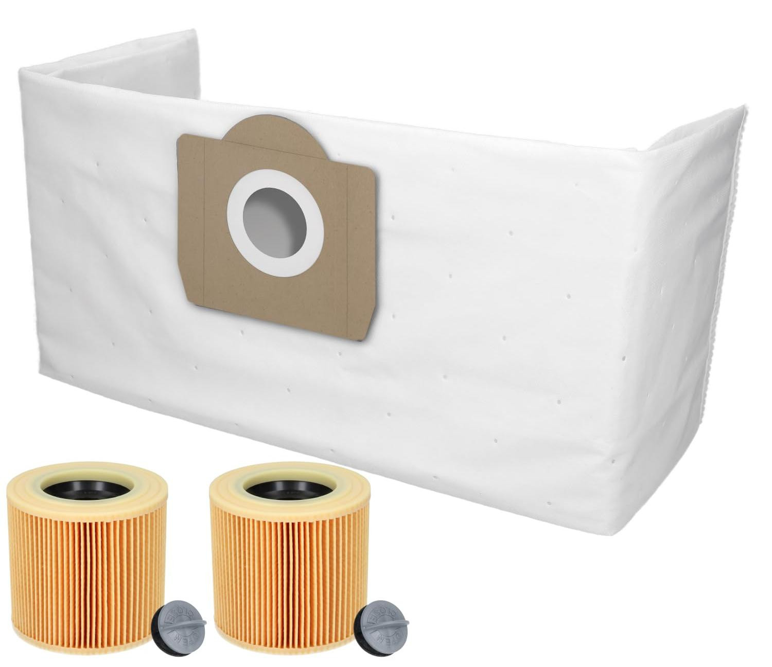 McFilter Set van 20 stofzuigzakken en 2 filterpatronen voor Kärcher WD3 Premium, MV3, A2604, A2204, A2254 en type KA39 – G