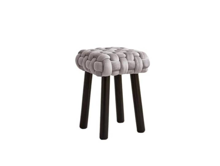 Zymjzbetic Schminkhocker Make-up-Hocker, Vanity-Sitz aus gewebtem Samt Schlafzimmer-Ankleidestühle, vielseitige Möbel(Gray)