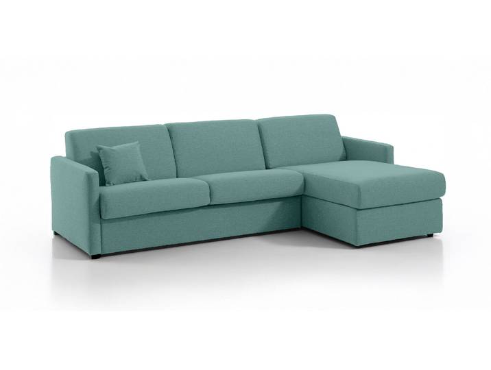 METZ Canapé d'angle convertible 5 places - Tweed, Vert deau