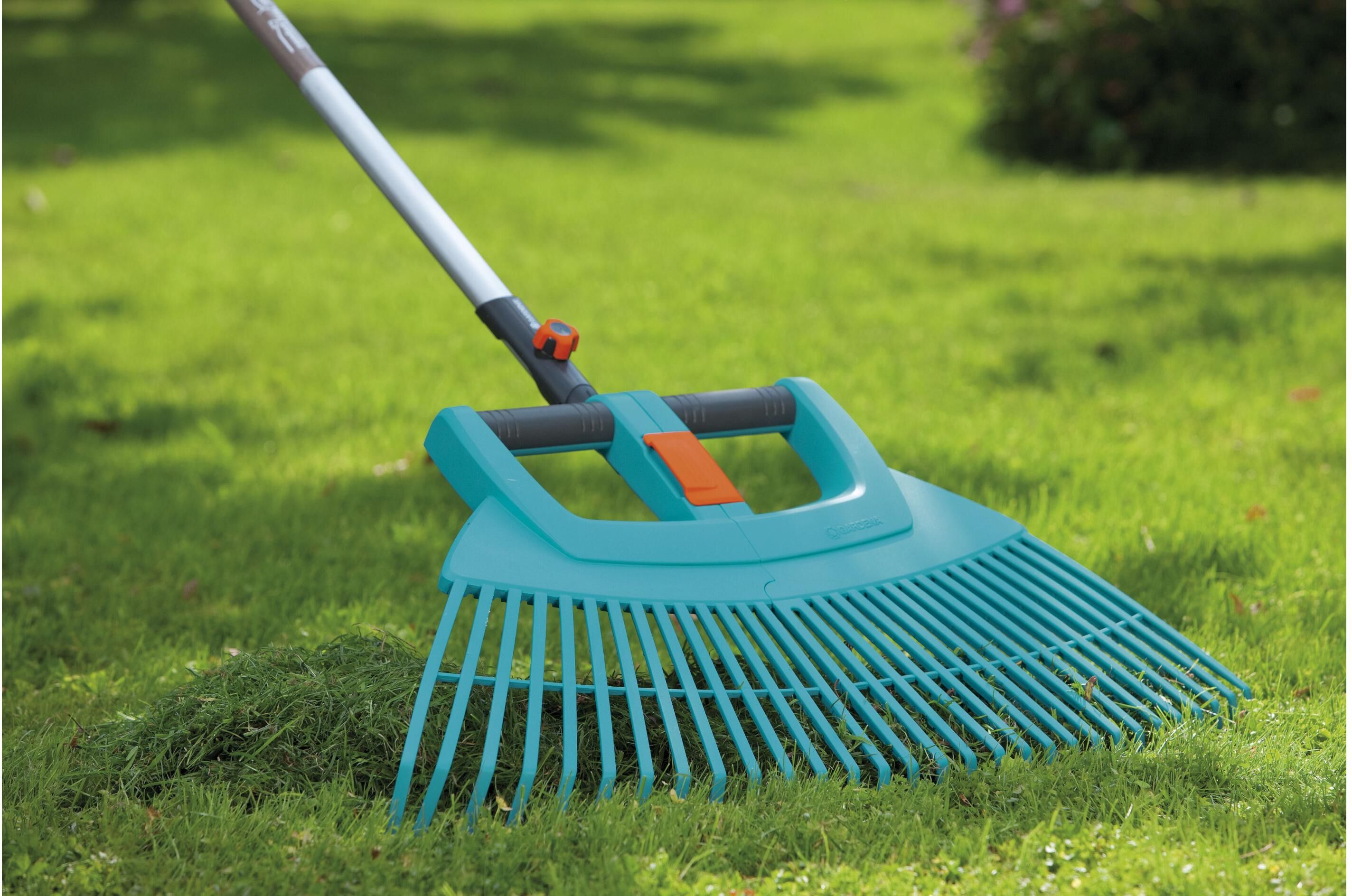Fächerbesen GARDENA, blau (weiß, neutral), Rechen, Fächerbesen weiß, neutral Einheitsgröße