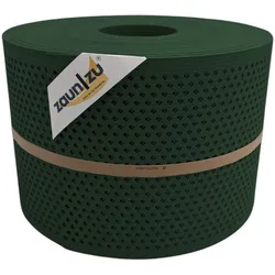 zaun zu® Sichtschutzstreifen Rille Gelocht Diamant Muster für Doppelstabmatten Tannengrün 50m