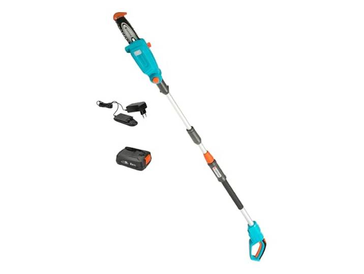 Gardena Elagueuse sur perche sur batterie TCS 20/18V P4A - Kit prêt à l'emploi: Télescopique\, Portée jusqu’à 4 m\, Tête inclinable\, Sans fil (14770-20)