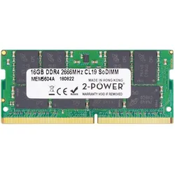2-Power MEM5604A (1 x 16GB, 2666 MHz, DDR4-RAM, SO-DIMM), RAM, Grün