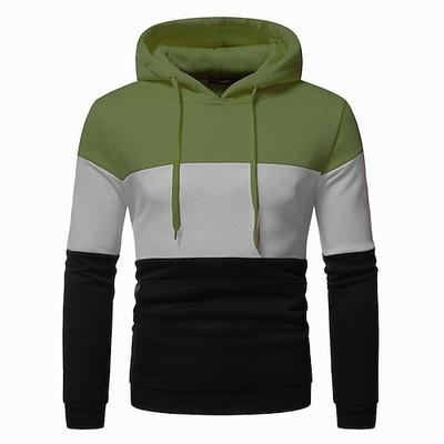 Herren Hoodie Sweatshirt Kapuze Gelb Armeegrün Rote Grau Mit Kapuze Farbblock Patchwork Sport Natur Täglich Festtage Strassenmode Basic Brautkleider schlicht Frühling Herbst Bekleidung