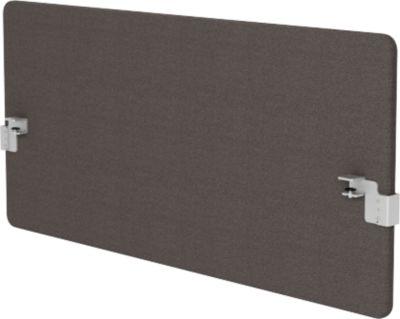 Hintertisch-Akustiktrennwand Wall inkl. Adapter, 30 mm stark, B 1600 x H 600 mm, dunkelgrau