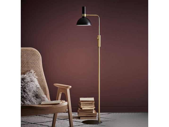Larry Lampadaire Black/Brushed Brass - Markslöjd - Salon / séjour - Moderne - Métal - À ampoule unique