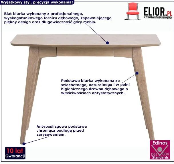 Edinos Drewniane biurko dąb S7-E74