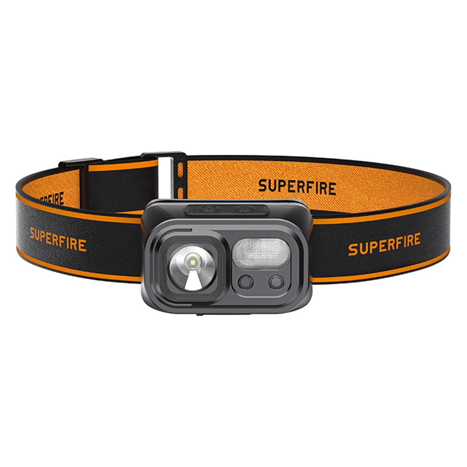 Superfire HL23-S headlamp flashlight, 350lm, USB-C (350 lm) (HL23-S)