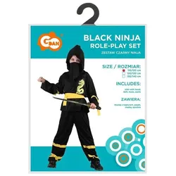 GoDan Kinderkostüm Schwarzer Ninja, Grösse 110/120cm (110, 116, 122)