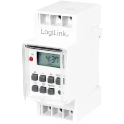 LogiLink Digitale Zeitschaltuhr zur Hutschienenmontage mit Timer und LCD