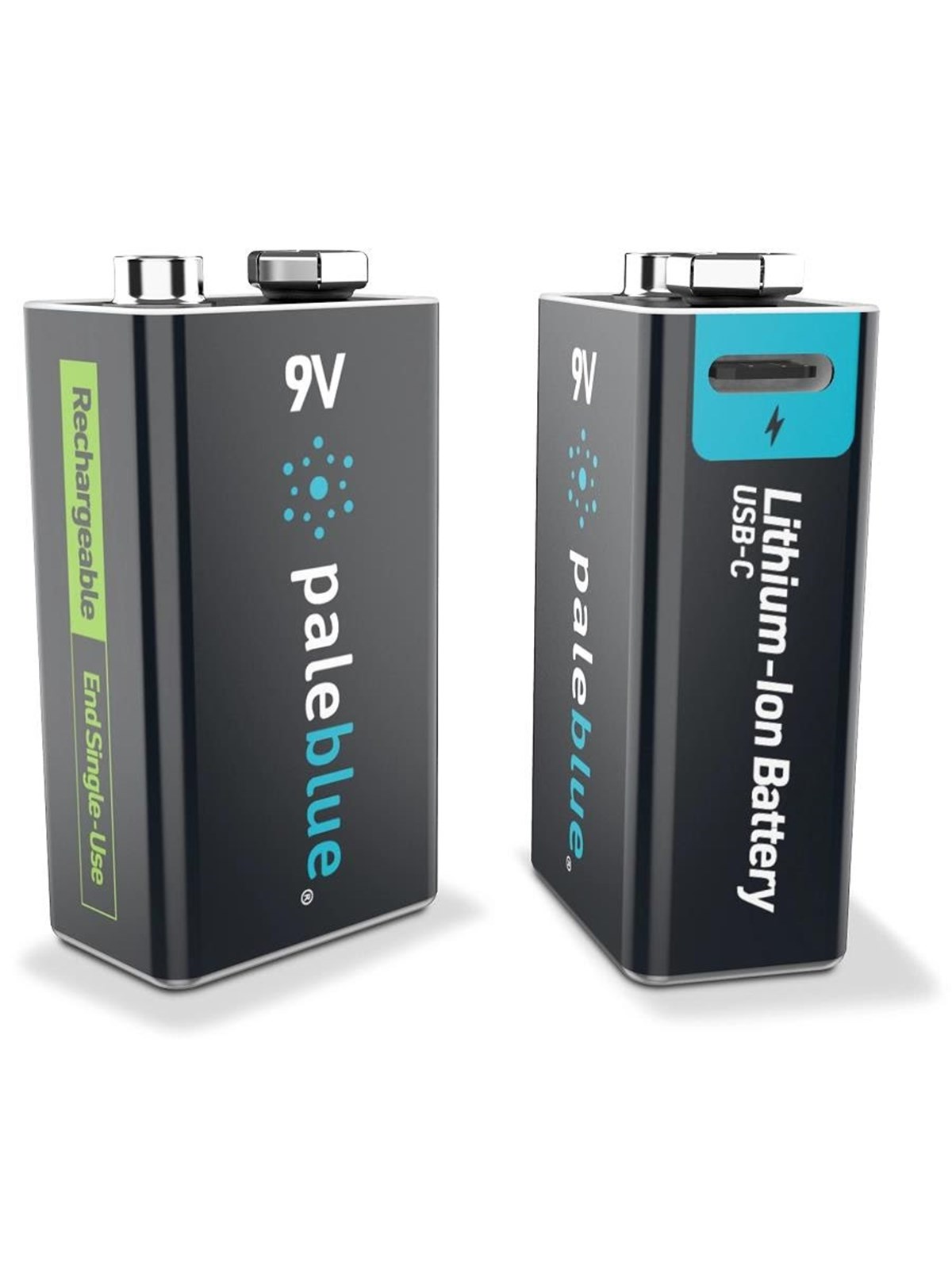 paleblue Pale Blue Voyager 9V Battery 2-pack of 9V w/ 2x1 c