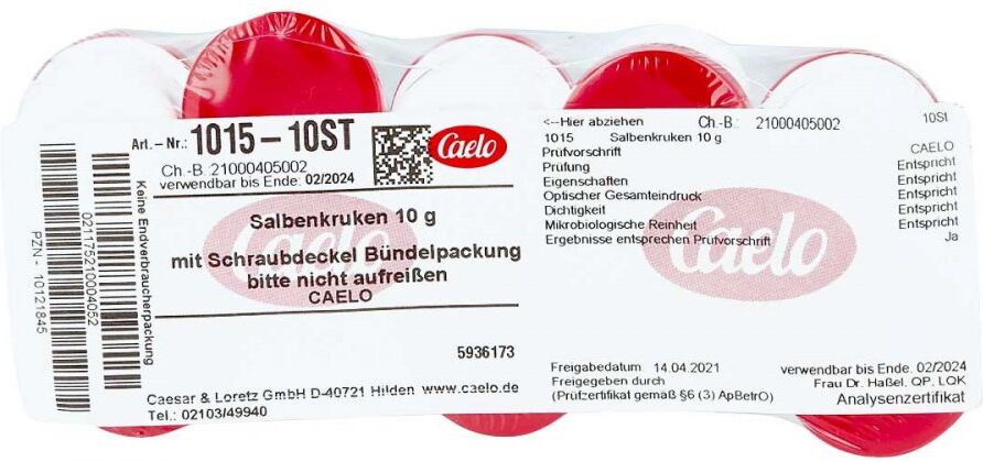 Salbenkruke Weiß 10 G M.schraubdeckel Rot