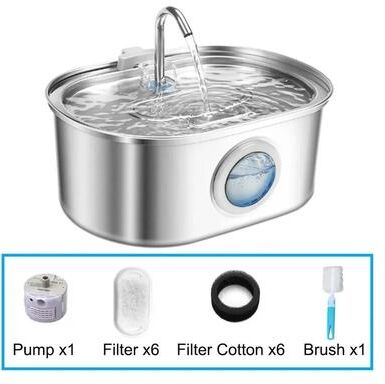 Inspired Finds AquaSense 3.2L Stainless Steel Smart Pet Water Fountain For Cats & Dogs standard Mode