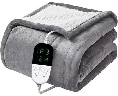 Inspired Finds Soft Electric Heated Throw Blanket 59.06x70.87in With Adjustable Heat Levels And Auto Shut Off gray