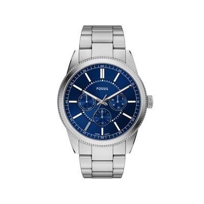 Quarzuhr FOSSIL "Pearson", blau (edelstahlfarben, dunkelblau), Armbanduhren, Herren, Quarzuhr, Armbanduhr, Herrenuhr, Edelstahlarmband, analog, Tag, Wochentag