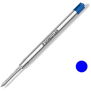 Staedtler Kugelschreiberminen 458 F-3, F, Metallgroßraummine, Schreibfarbe blau