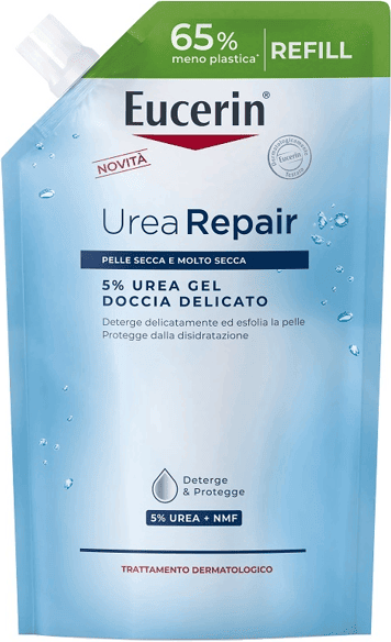 Eucerin Urea Repair 5% Urea Gel Doccia Delicato 400 ml REFILL Per Pelle Secca e Molto Secca
