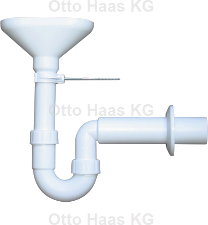 HAAS Trichter-Siphon 3015 DN 50, für Leckwasser, Polypropylen, weiß
