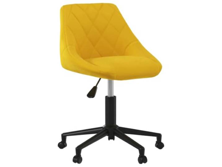 Coespram Drehstuhl Samt Senfgelb Höhenverstellbar mit Rollen Moderner Polsterstuhl als Ergänzung für Esszimmer und Arbeitszimmer mit weicher Polsterung und stabiler Stahlbasis.