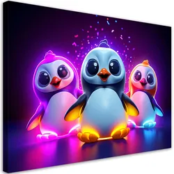 WANDBILD nenon pinguine cartoon