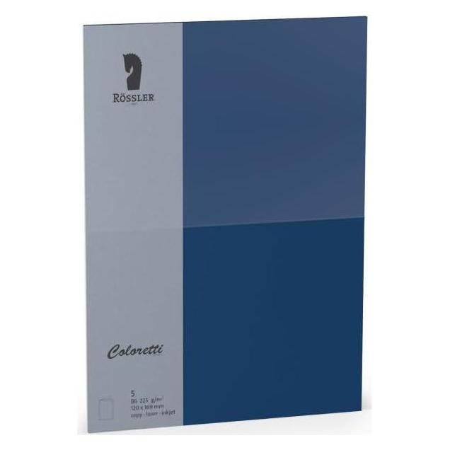 Rössler Coloretti Karten B6 Jeans im 5er Pack ungefalzt zum Selbstgestalten (5 Stk.) (220772590)