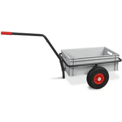 BRB Robuster Handwagen in anthrazit, belastbar bis zu 200 kg, mit 24 cm hohem Kasten in grau