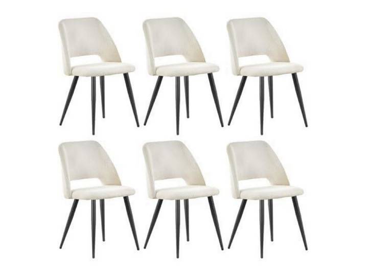 LuxusKollektion Esszimmerstuhl Esszimmerstühle Kordsamt Gepolstert Metallbeine Beige 6