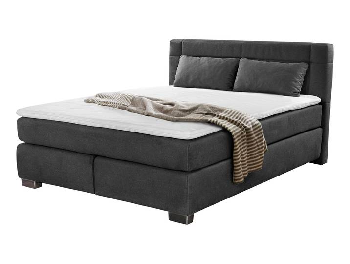 Boxspringbett 160 x 200 cm dunkelgrau H3/H4 - ROMANA - MIX
